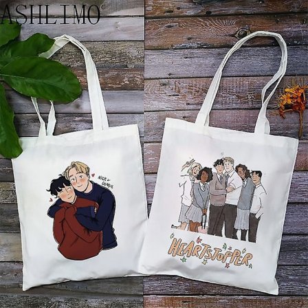 Håndtaske Heartstopper Hi Leaves Dame Shopper Tasker Lærredstaske Rejsetaske Tote Taske College Retro Skuldertaske Stor Kapacitet Studerende Håndtaske