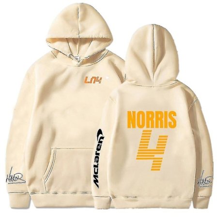 Mclaren F1 Hoodie Lando Norris 4 Bokstav Trykk Herre- og Damegenser Høst/vinter Casual Mote Street Stor Hoodie,4,4[HK]