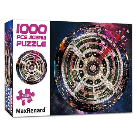Maxrenard 1000 kappaleen pyöreä palapeli aikuisille 70*70cm Paperi kokoonpano maalaus luovat palapelit aikuisille lahjat