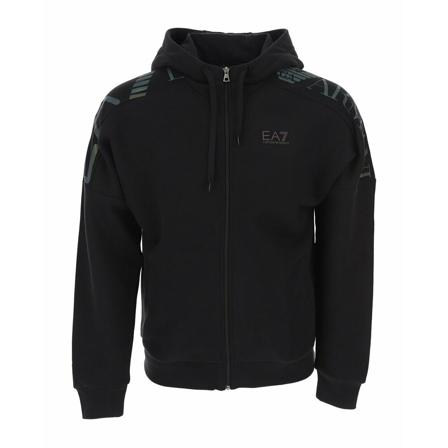 Emporio Armani Ea7, Zip-throughs Czarny, Mężczyzna, Rozmiar: XL