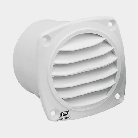 Ventilgaller vit plast 82x82mm för slang Ø 65-70mm