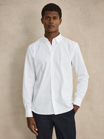 John Henric Men's White Shirt Casual Fit Size M