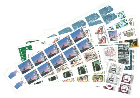 Danmark - 17 hæfter selvklæbende - Stemplet