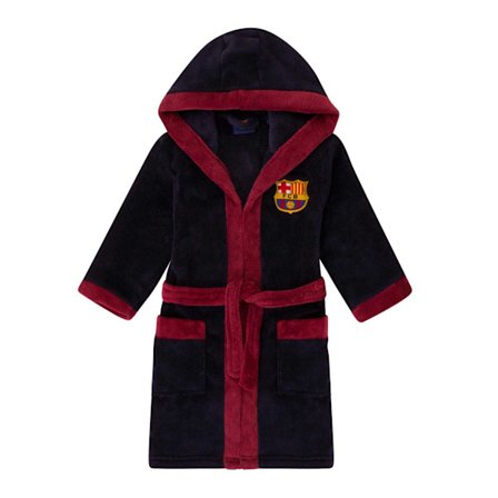 FC Barcelona Pojkar Crest Fleece Morgonrock 5-6 År Marinblå