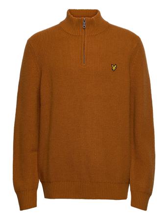 Ribbed 1/4 Zip Jumper Brown Lyle & Scott