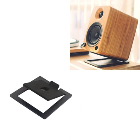 Kaiutinteline 16° kallistuksella optimaaliseen äänikokemukseen