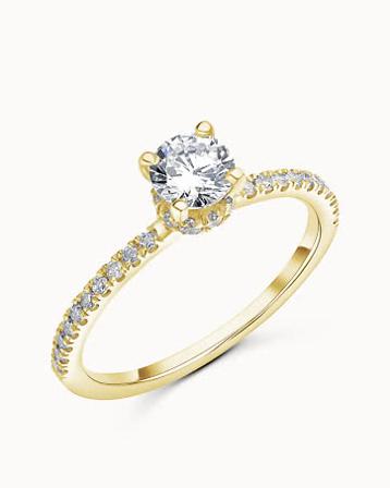 Florine Sidestensring 18K Gult Gull Lab-dyrket Diamant 0,30 Carat - forlovelsesringer hos Vanbruun