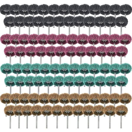 Stor 100 Stk. 25 mm Slibende Hjul Poleringssæt Poleringshjul Til Dremel Roterende Værktøj, 4 Kornstørrelser