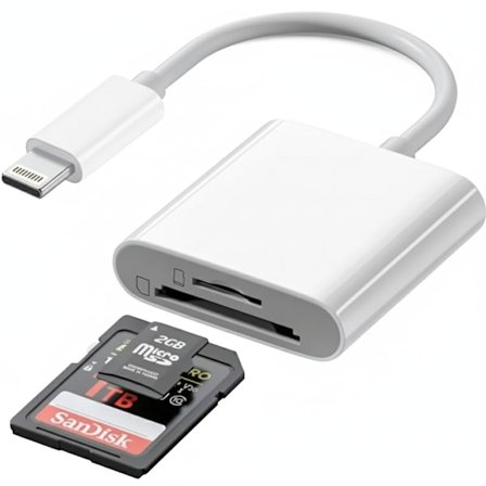 Lightning till SD/TF-kortläsare – 2-i-1 adapter för iPhone/iPad