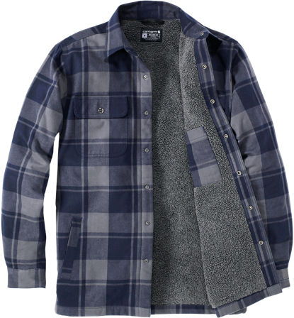 Carhartt Workwear Carhartt M's Flannel Sherpa Lined Shirt Jacket Navy