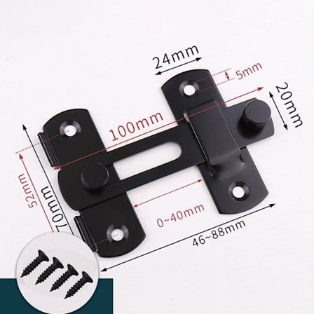 Dørlås Beskytter Låsebolt 90 180 graders rustfritt stål