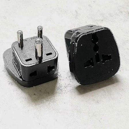 Indien Sri Lanka Type D Rejseadapter Med 2 Stikkontakter Sort Farve 1 Til 2 Til UK US Au Vægstik Strømstik