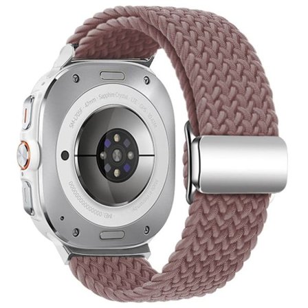 Samsung Galaxy Watch Ultra 47mm flätat klockarmband magnetiskt armband - Rökig Lila + Silverspänne