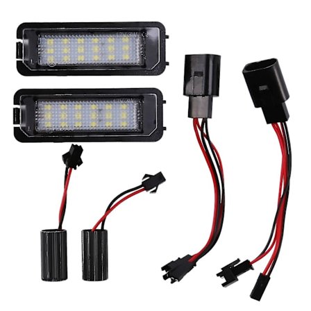 2 st 12v LED-nummerplåtsljuslampor för Golf 4 5 6 7 Bilnummerplåtsljus Exteriör Ac