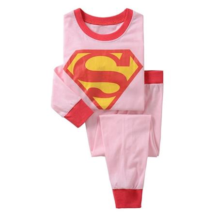 Barnklærsett med Spiderman og Batman rosa 110 pink