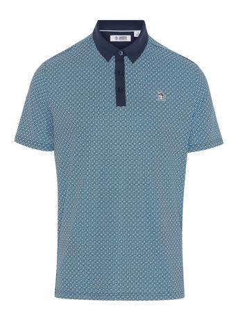 All-Over Retro Micro Floral Print Polo Blue Original Penguin Golf