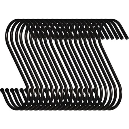 (Svart) 20-pack kraftiga S-formade krokar 8,5 cm S-formade krokar L