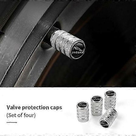 4 st Ventiler Bilhjul Däckventilkåpor Kompatibla med Jaguar XF XJ XFR XKR S-Type F-Type X-Type F-Pace I-Pace E-Pace XJR XE shry