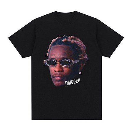 Rapper Young Thug Grafisk T-shirt Herr Dam Mode Hip Hop Vintage T-shirt