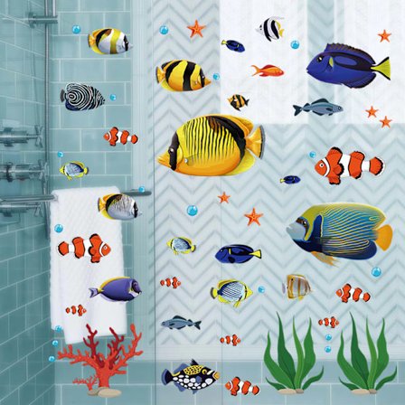 Tropiska fiskväggklistermärken Under the Sea Wall Sticker Väggdekor