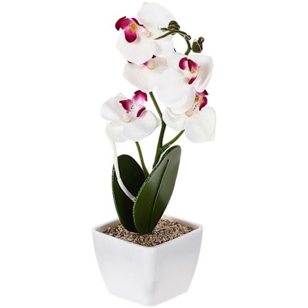 Realistisk Konstgjord Phalaenopsis Falsk Blomma Orkidé i Kruka Låtsasblommor för Bord