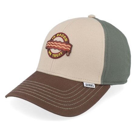 Djinns - Beige adjustable Keps - Kids Basic Cap Food Bacon Khaki Adjustable @ Hatstore