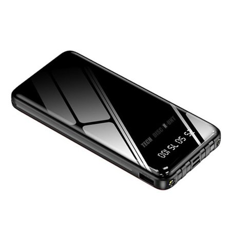 Powerbank - TECH DISCOUNT - TD -20000mAh - Snabbladdning - 4 kablar - Svart