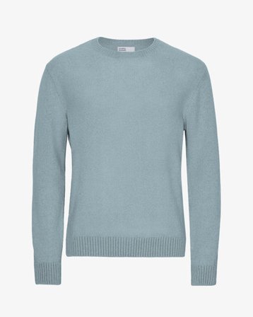 Classic Merino Wool Crew - Stone Blue