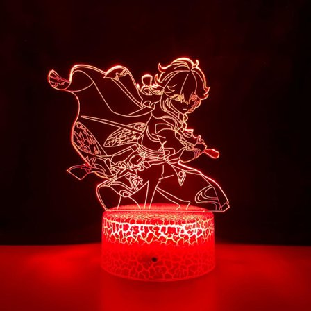 WJ Genshin Impact LED-nattlampa för barnrumsdekor, barnens födelsedagspresent Genshin Impact LED-nattlampa sänglampa