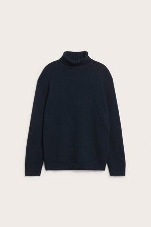 Kappahl | Stickad polotröja | Mörkblå