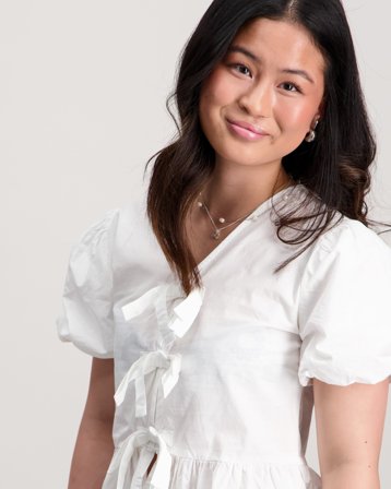 Gina Tricot Young Y tie peplum top Weiß Tops/Blusen Mädchen - Kids Brand Store