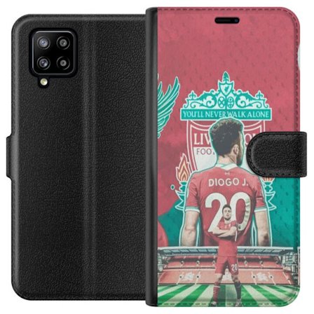 Kompatibelt Lommeboketui til Samsung Samsung Galaxy A42 5G Liverpool fotballspiller Diogo J med nummer 20 foran klubbemblem You'll Never Walk Alone sp