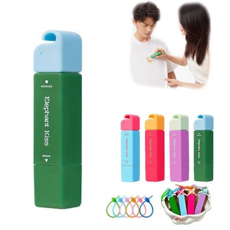 Elephant Kiss Flekkfjerningspenn, 3-sekunders flekkfjerningspenn, dobbelthodet øyeblikkelig behandlingspinner for rengjøring på farten, takler 