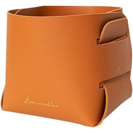 Liten Firkantet PU Lær Oppbevaringsboks DIY Skrivebord Oppbevaringsboks Hjem