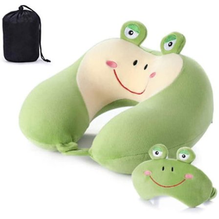 Muistava vaahto matkustustyyny Lapset Kaula Tyyny Söpö Eläimen Muotoinen Kaula Tyyny Pääntuki Matka Nukkumistyyny Silmäpeitteen Säilytyspussilla, 