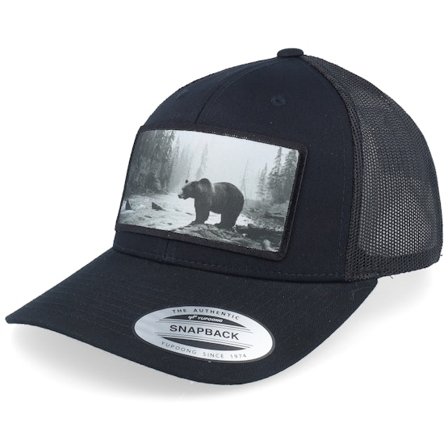 Hunter - Noir snapback Casquette - Big Bear Wide Patch Retro Black Trucker @ Hatstore