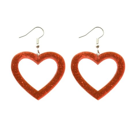 Earrings - Heart - Glitter