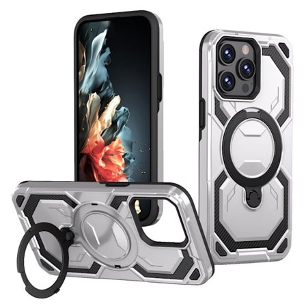 iPhone 15 Pro Max Case with Ring holder - Grey