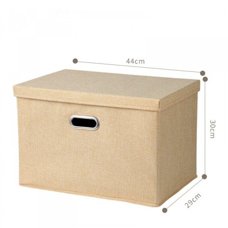 Hopfällbar förvaringslåda i juteväv med lock, storlek