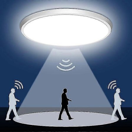 Liiketunnistin kattovalaisin - 30cm liiketunnistimella varustettu upotettava valaisin - 24w LED-kattovalaisin