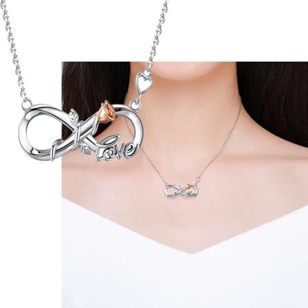 One Piece (Hopea, noin 45+5cm pitkä) Kaulakoru naisille Rose Go