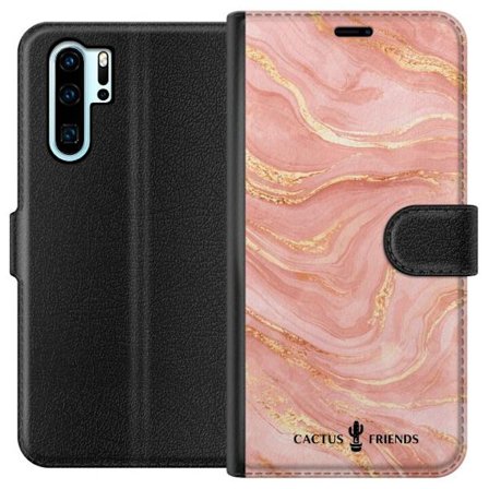 Yhteensopiva Lompakkokotelo Huawei Huawei P30 Pro Cactus and Friends – RoseGoldFlow