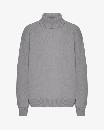 Merino Wool Turtleneck - Heather Grey M