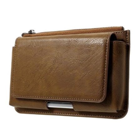 Horisontal Bælteetui med Smartphone Lomme & Inderlomme til BQ Mobile BQ-5518G Jeans (2019) > Brun