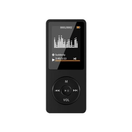 Bärbar Förlustfri Bluetooth MP3-spelare FM-radio Extern Studentinspelare Ultratunn 8GB Svart Cuich