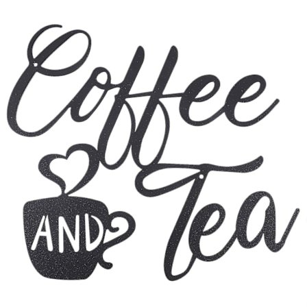 Metallisk Kaffeskilt Hengeveggkunst Skilt Kaffekopp Veggdekor Kaffebar Bokstavskilt