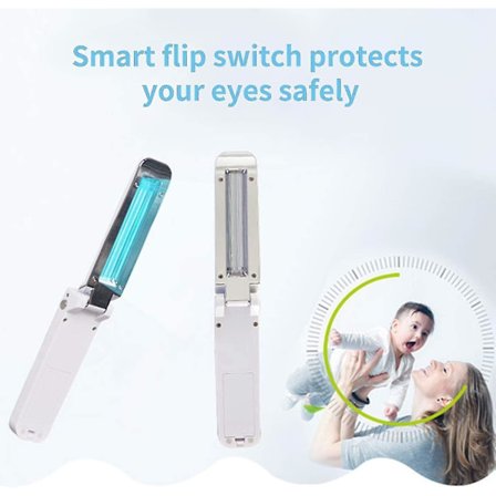UV-lampa, bärbar UV-lampa, UVC-lampaeffekt upp till 99 %, UV-mobiltelefonrengörare USB-handhållen