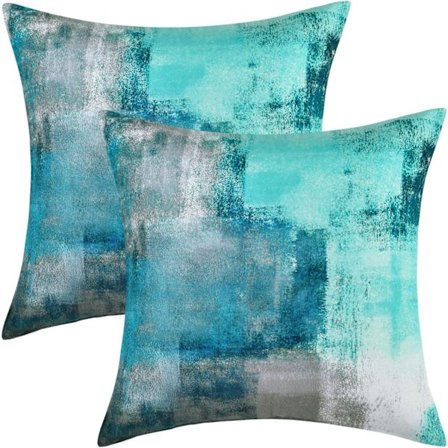 2 kappaleen tyynyliina, turkoosi koristeellinen tyynyliina, turkoosi tyyny
