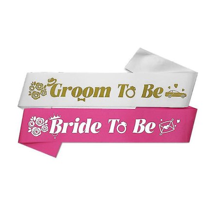 Nytt paket med 2 st Bride To Be Och Brudgum Att Be Sash Bröllopsförlovning