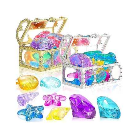 24 stk. Dykkende Ædelstene Pool Legetøj Oceaner Ædelsten Diamant Ædelstene Piratskattekiste Sommer Undervands Svømning (LGL)